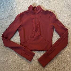 lululemon Rust Cropped Quarter Zip